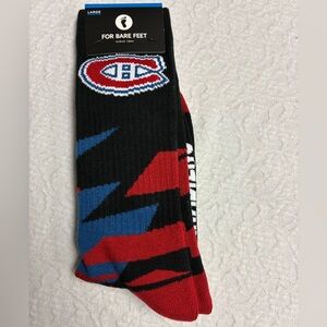 NHL Montreal Canadiens For Bare Feet Crew Socks Size Large Shattered Camo Design